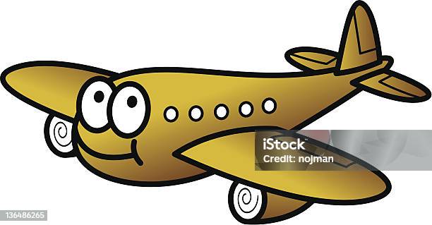 Funny Jet Stock Illustration - Download Image Now - Airplane, Cartoon, Commercial Airplane