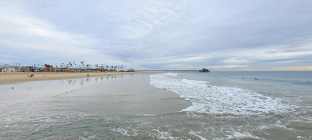 Segment of Newport Beach coastline with the pier