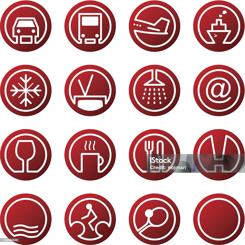 Travel icons Set of travel and hotel icons Dingbat stock vector