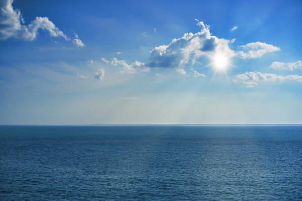 istock Seascape with beautiful sky and sun rays. 1364882851