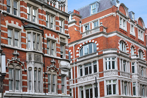Elegant old apartment buildings with ornate detailing
