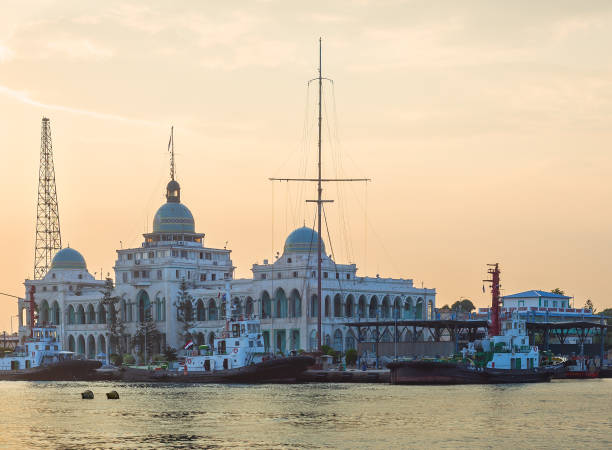 Suez Canal Authority building, from the Suez Canal Port Said, Egypt - November 10 2018: Suez Canal Authority building. View from the Suez Canal 1895 stock pictures, royalty-free photos & images