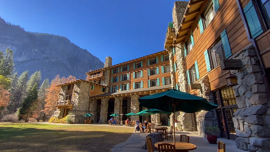 The Ahwahnee hotel. Yosemite National Park. Ahwahnee Hotel built by Yosemite Park and Curry Company