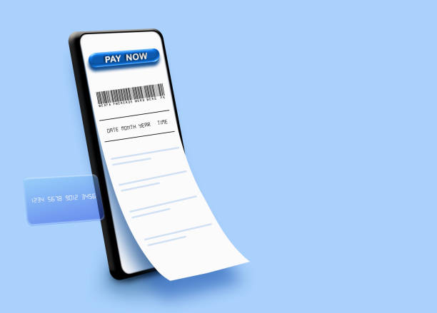 Payment bill on smartphone concept for online payment 3d illustration Payment bill on smartphone concept for online payment 3d illustration 3d barcode stock pictures, royalty-free photos & images