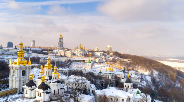 Kiev Pechersk Lavra in winter. Kiev"n - fotografia de stock