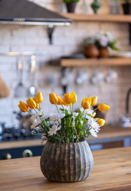 istock Flowers on the table in the kitchen.