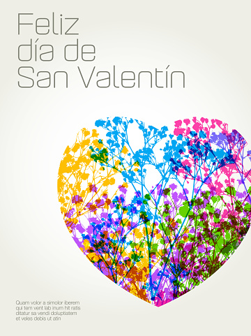 Happy Valentine’s Day. Spanish Culture, Spanish Language, Spain, Joyeuse Saint Valentin, message, greeting, wedding, Love, romance, valentines day, Heart shape,