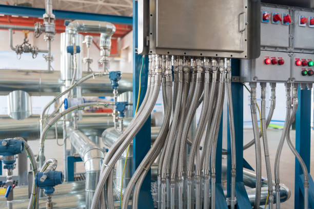 Equipment inside the chemical plant