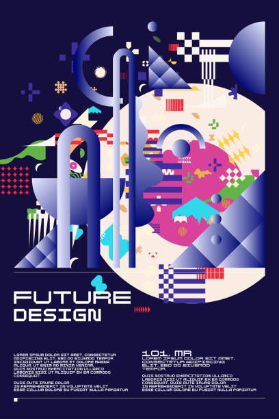 Abstract background in a modern trendy style. Poster with simple flat organic shapes, geometric shapes and lines. Compositions of color spots. Vector illustration.
