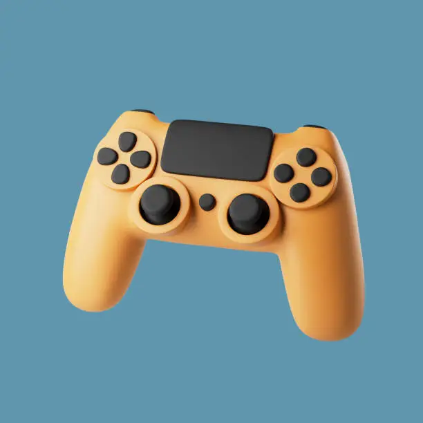 Simple wireless gamepad for gaming 3d render illustration. Isolated object on background