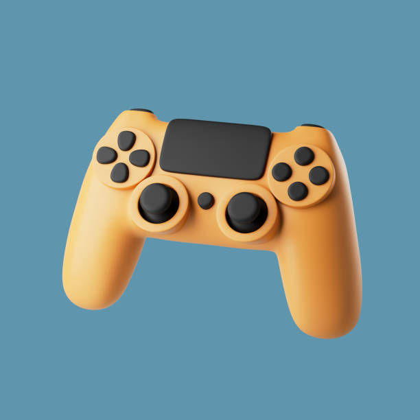 gamepad sem fio simples para ilustração de renderização 3d de jogos. - game controller - fotografias e filmes do acervo