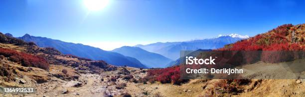 Breathtaking Panoramic View From Gosaikunda Nepal Amazing Landscape Of Panorama Stock Photo - Download Image Now