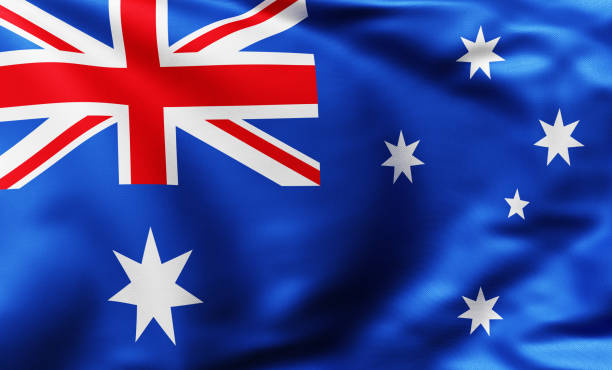 istock Close up on a flag of Australia 1364913781