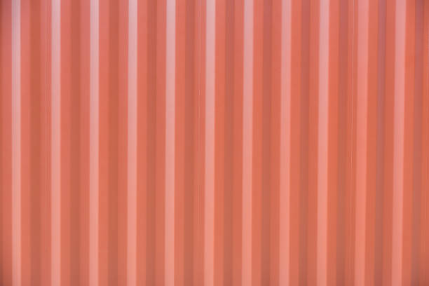 縞模様の波鋼金属板貨物コンテナラインの背景のための業界の壁のテクスチャパターン。ボックスコンテナストライプラインテクスチャ。コンテナの壁。 - 16025 ストックフォトと画像