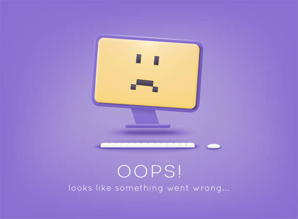 bildbanksillustrationer, clip art samt tecknat material och ikoner med error 404 page not found. page not found text. oops looks like something went wrong. 3d web vector illustrations. - negativ känsla