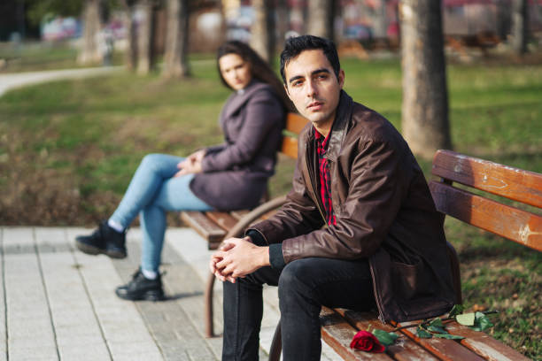istock Young couple after breaking up their relationship 1364919615