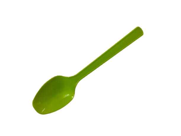 istock Green spoon isolated on a white background 1364922281