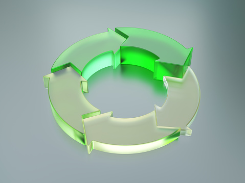 Green glass cycle arrows
