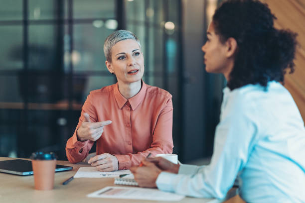 istock Businesswomen in a conversation 1364929991