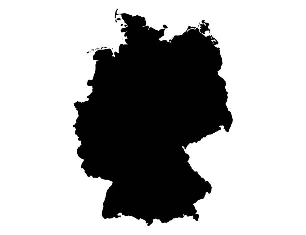 mapa niemiec izolowana na png lub przezroczystym tle, symbol niemiec, szablon dla banera, karty, reklamy, czasopisma i plakatu biznesowego pasującego do kraju, ilustracji wektorowej - germany stock illustrations