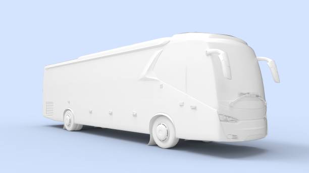 istock Bus coach vehicle 3d rendering of a computer model isolated. 1364931363