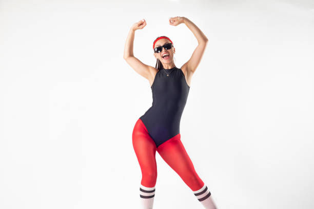 istock Beautiful female fitness coach practicing isolated on white studio background. 1364932862