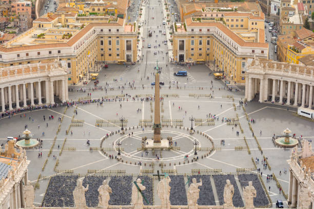 바티칸 시국, 로마, 이탈리아의 성 베드로 광장 - style st peters basilica travel destinations architecture 뉴스 사진 이미지