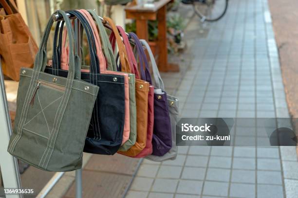 Bags Sold In The Shopping District In Yanaka Taitoku Tokyo Stock Photo - Download Image Now