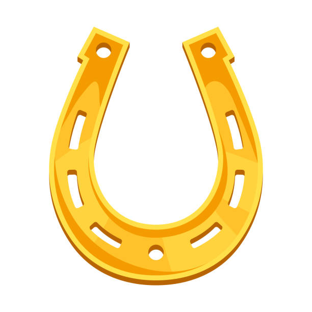 ilustrações de stock, clip art, desenhos animados e ícones de llustration of horseshoe. symbol of good luck. - horseshoe gold luck success