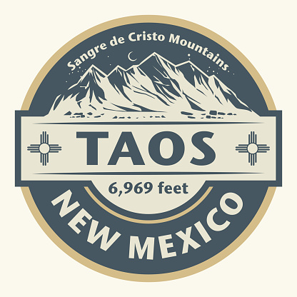 Abstract stamp or emblem with the name of Taos, New Mexico, vector illustration