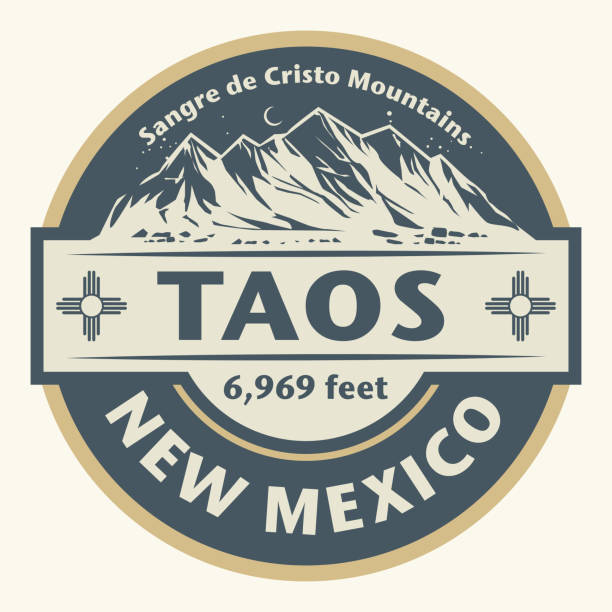 Emblem with the name of Taos, New Mexico Abstract stamp or emblem with the name of Taos, New Mexico, vector illustration taos pueblo stock illustrations