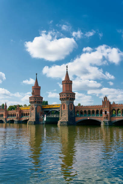 The Oberbaum Bridge over the river Spree, a landmark of the city of Berlin stock photo