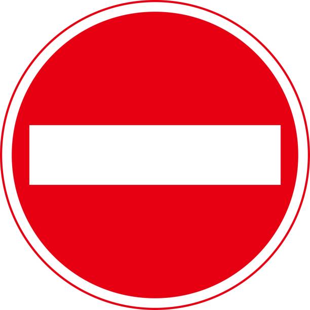 Japanese traffic, regulatory signs, no vehicles allowed / illustration material (vector illustration) Japanese traffic, regulatory signs, no vehicles allowed / illustration material (vector illustration) road closed sign horizontal road nobody stock illustrations