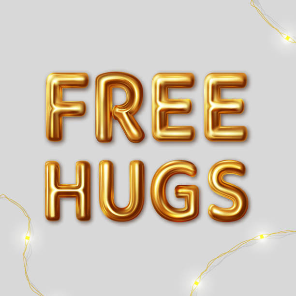 istock Free hugs. Vector motivational inscription for the best wishes made 1364942004