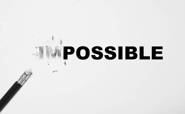 istock Rubber on pencil rub wording form impossible to possible for positive thinking mindset concept. 1364943341