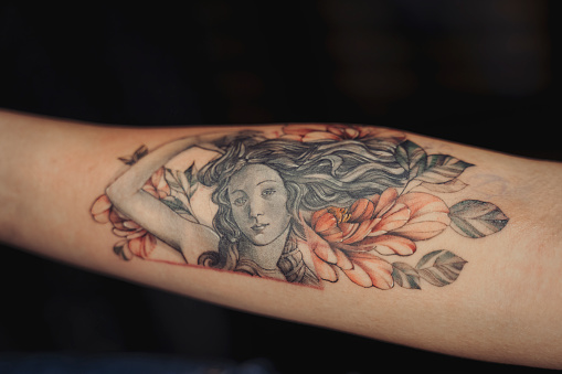 Tattooing on arm, Tattoo studio, art, beauty