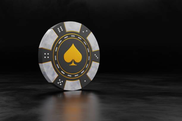 istock Single Gambling Chip with Spades Symbol 1364947301