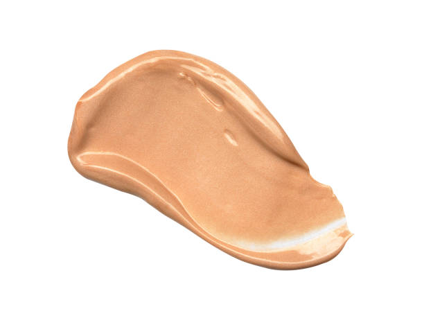 istock Creamy foundation smudged on white background. Isolated 1364947399