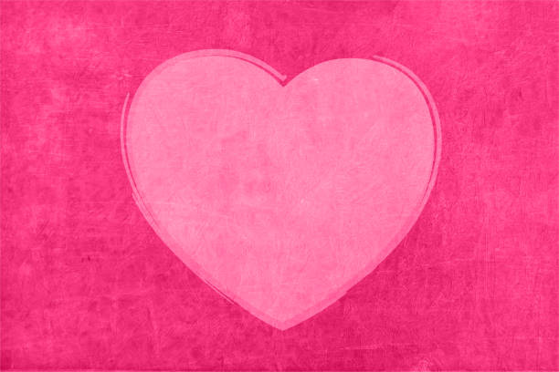 소박한 질감 효과 퇴색 밝은 핑크 색 사랑 테마 벡터 배경 하나의 큰 mauve 색깔의 심장 - pink background illustrations stock illustrations
