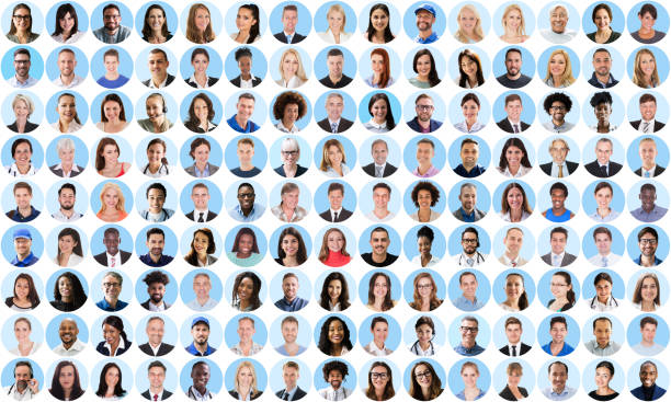 istock Collage Of Smiling People. Diverse Group 1364958090