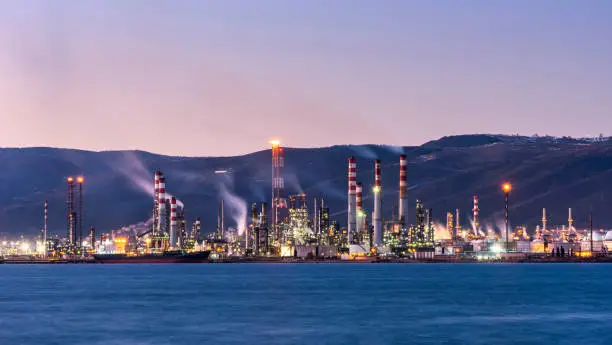 Photo of TUPRAS (Turkish Petroleum Refineries Corporation) in Izmit, Kocaeli, Turkey.