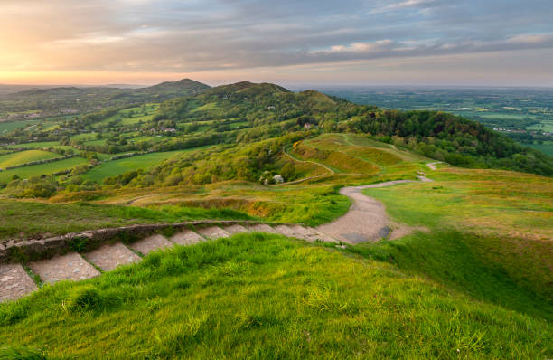 istock Malvern Hills,steps and winding pathway,Worcestershire,England,United Kingdom. 1364966073