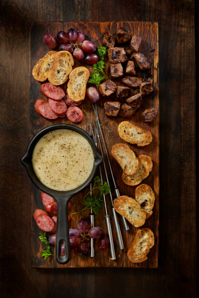 istock Cheese Fondue Platter with Grilled Steak Bites 1364967860
