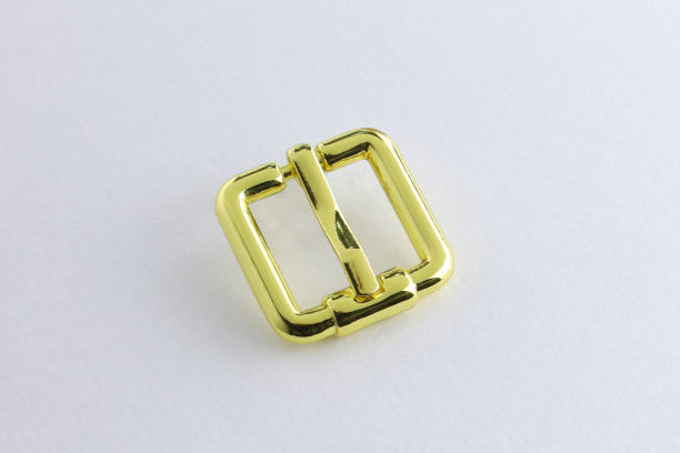 istock Square metal buckles top view on a white background. 1364969952