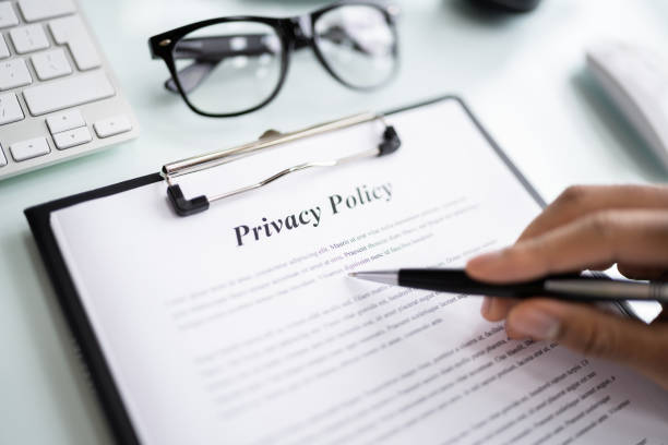 privacy policy notice and legal agreement - privacy imagens e fotografias de stock