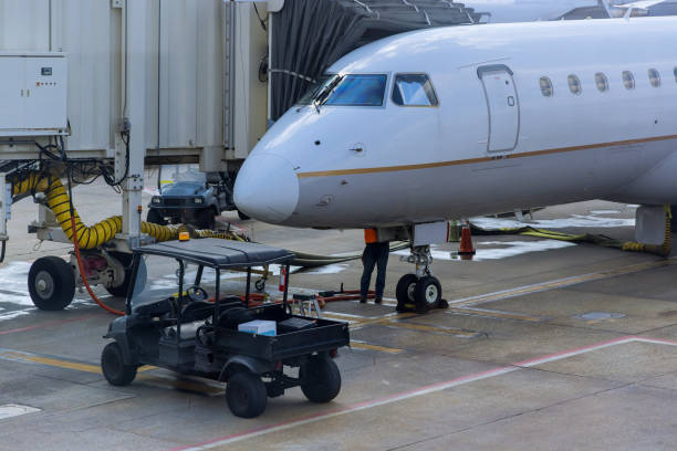 istock Luggage many suitcases when loaded an airplane 1364971770