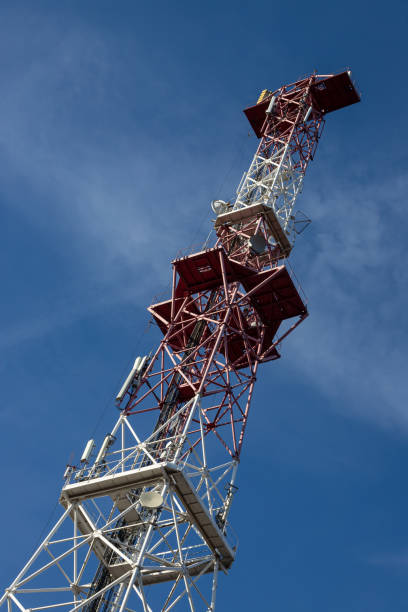 istock Telecommunications antenna for radio, television and telephony whit cloud and Blue sky 1364974607