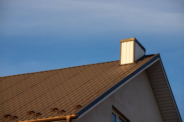 istock New roofing construction with attic skylights, rain gutter system, roof windows and roof protection from snow board, snow guard exterior 1364975269