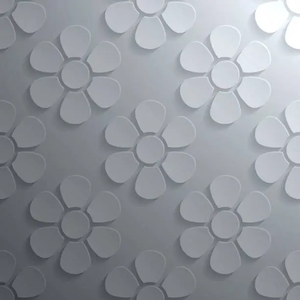 Vector illustration of Abstract gray background - Flower pattern