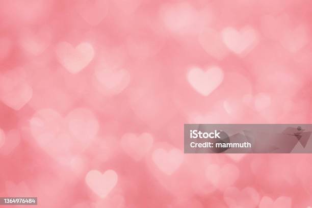 Defocused Pink Hearts Background Stock Photo - Download Image Now - Heart Shape, Pink Background, Defocused